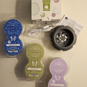 Scentsy Mini Fan Diffuser in slate (never used) w/ usb & 3 Scentsy Pods